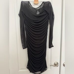 NWOT 1. STATE Plus Size Black Mesh Bodycon Dress- size 2X